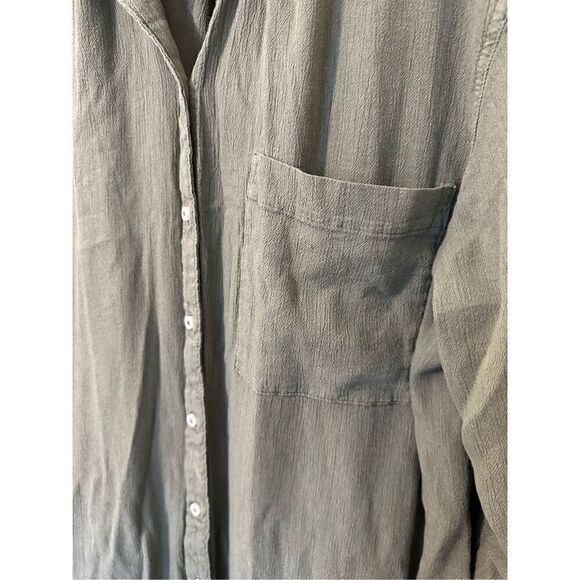 Aerie Button Front Green Long Sleeve Lightweight Collared Top Women’s Small - Picture 3 of 7